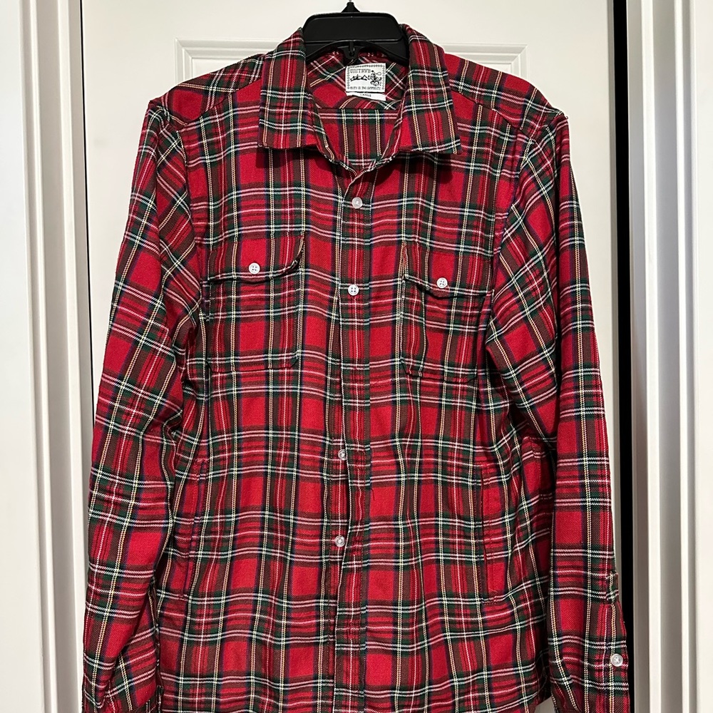 Unitryb Flannel Shirt Mens Large Red Button Up Long Sleeve